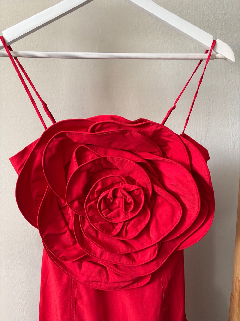 FARM Rio Red Floral Rosette Mini Dress